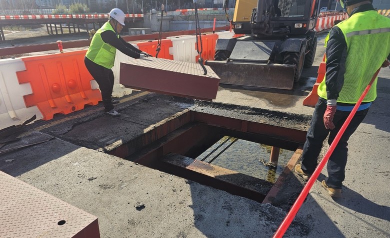 유등교 가설교량 복공판, 품질시험 결...