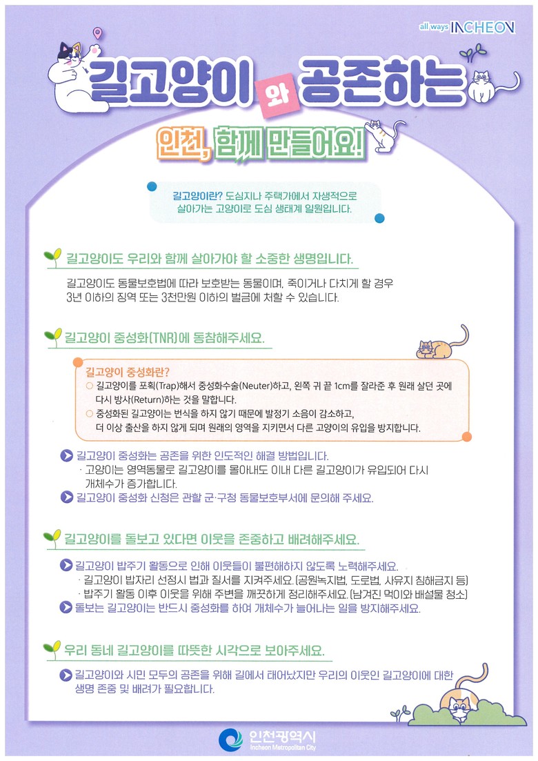 계양구, 길고양이 중성화 수술(TNR...
