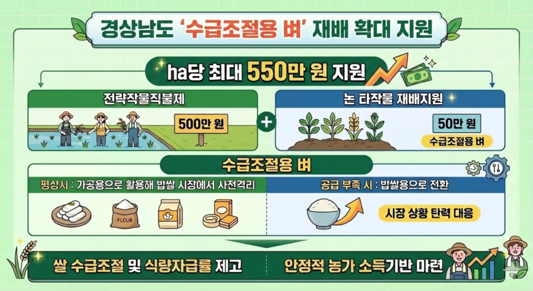 경남도, ‘수급조절용 벼’ 재배 시 ...